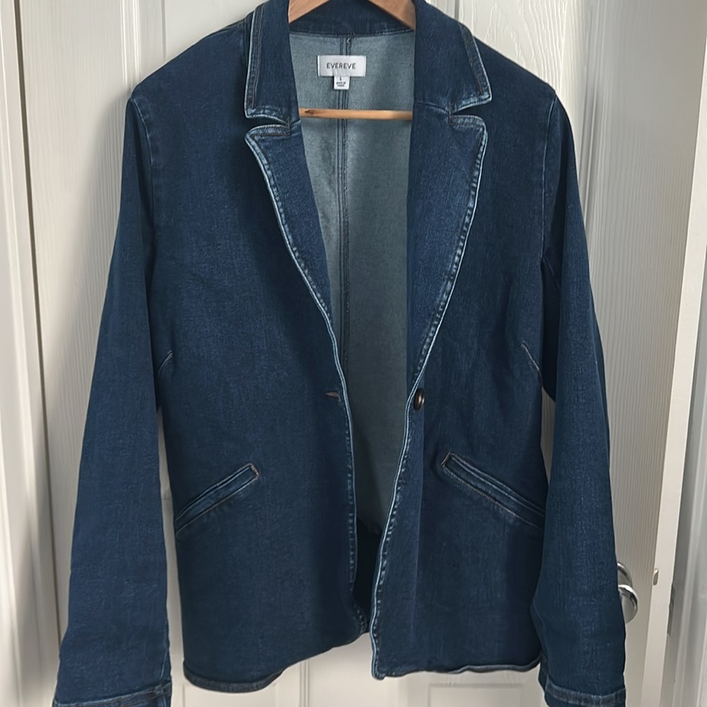 Evereve denim blazer L